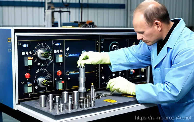 항공기 엔진 점검 및 수리 - **Prompt 1: High-Tech Engine Diagnostics at a Russian Aerospace Facility**
    "A highly skilled Rus...