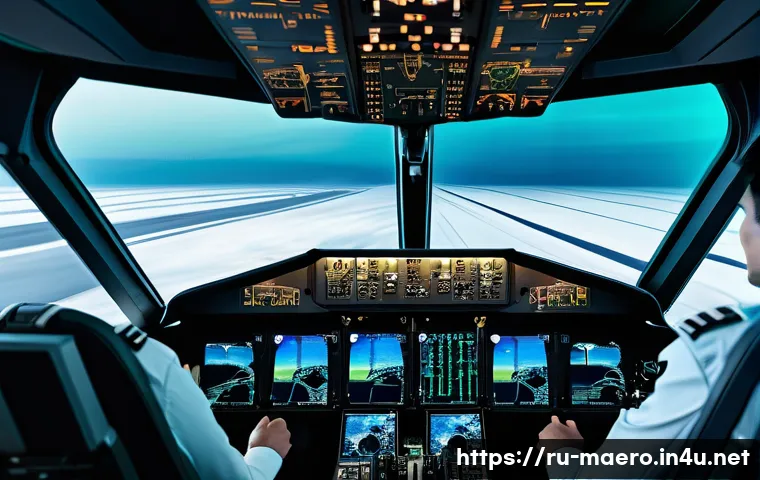 비행 제어 알고리즘 - **Prompt 1: The Intelligent Cockpit**
    "A highly detailed, realistic image of a modern aircraft c...