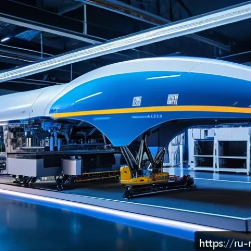 기계공학 물리학 - A futuristic aerospace engineering lab showcasing a cutting-edge ultralight composite aircraft wing ...